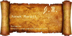 Junek Margit névjegykártya